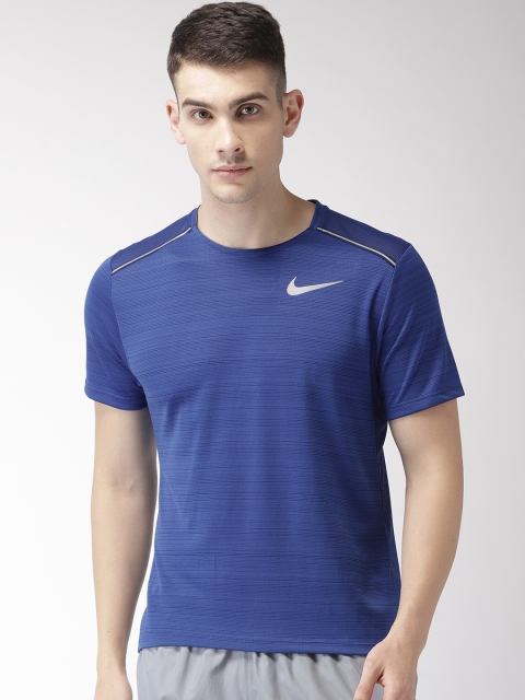

Nike Men Blue Standard Fit As M Nk Dry Miler Dri-Fit Running T-Shirt
