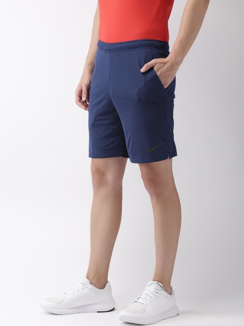 

Nike Men Blue Solid Standard Fit MNSTR MESH 4.0 Dri-FIT Training Shorts