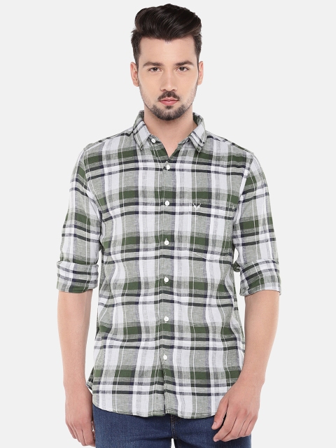 

Globus Men Green Regular Fit Checked Casual Shirt