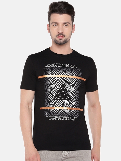 

Globus Men Black Printed Round Neck T-shirt
