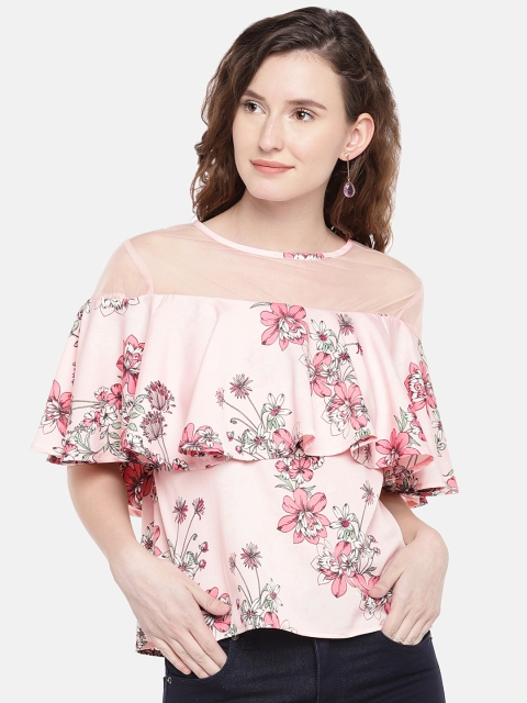 

Globus Women Peach-Coloured Printed Cape Top