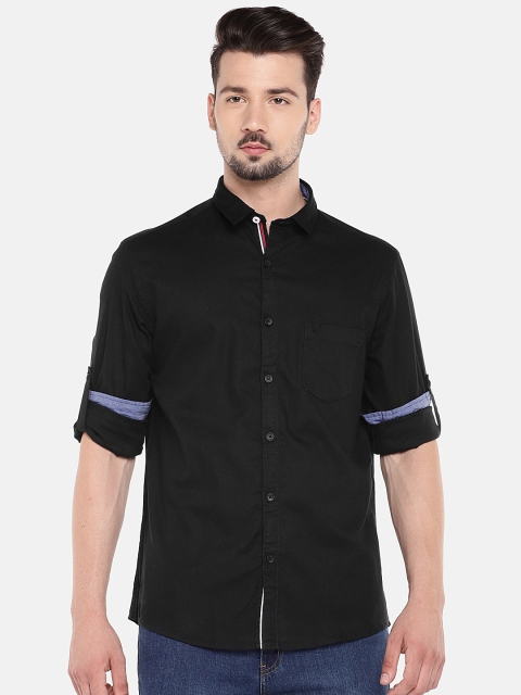 

Globus Men Black Regular Fit Solid Casual Shirt