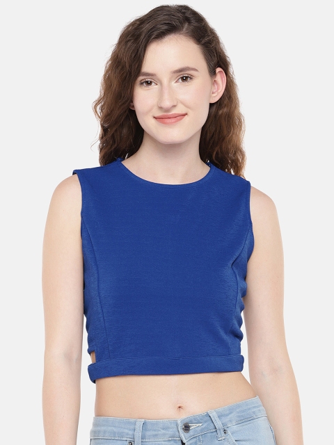 

Globus Women Blue Solid Fitted Top