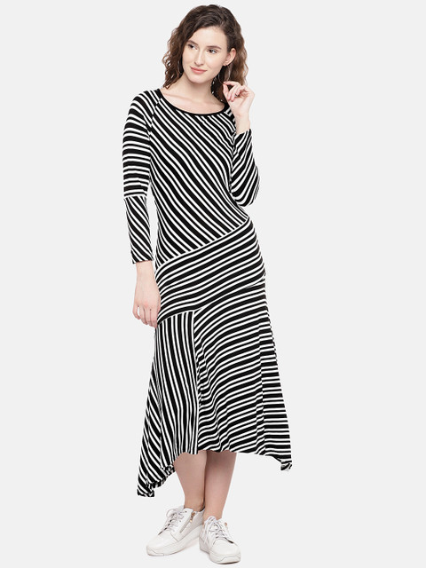 

Globus Women Black Striped A-Line Dress