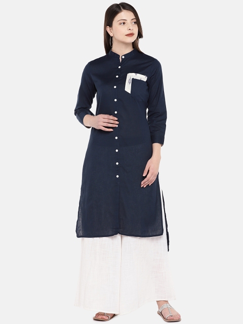 

Globus Women Blue Solid A-Line Kurta