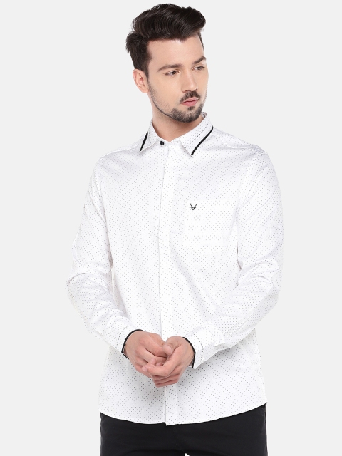 

Globus Men White Slim Fit Solid Casual Shirt
