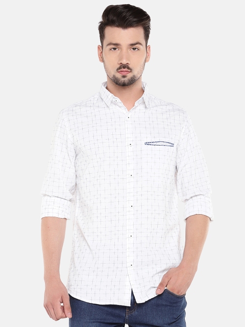 

Globus Men White Slim Fit Printed Casual Shirt