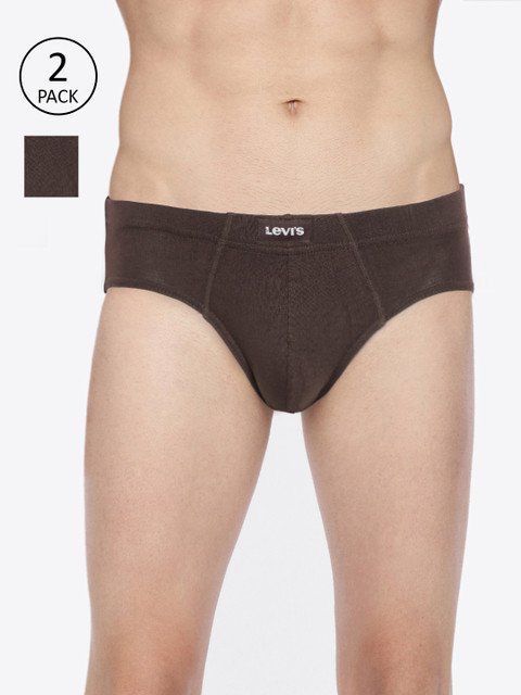 

Levis Men Pack of 2 Coffee Brown Solid Briefs BF-100CA-2PK-STYLE-011-363