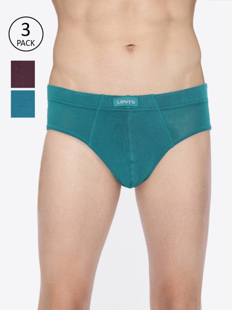 

Levis Men Pack of 3 Solid Briefs BF-100CA-3PK-STYLE-011-637, Teal