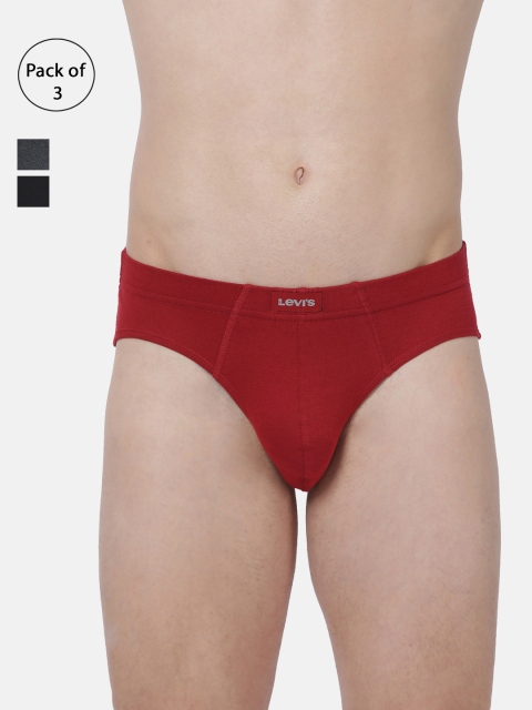 

Levis Men Pack of 3 Solid Briefs BF-100CA-3PK, Black