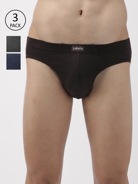 

Levis Men Pack of 3 Briefs BF-100CA-3PK, Charcoal