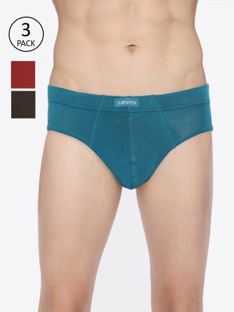 

Levis Men Pack of 3 Solid Briefs BF-100CA-3PK-STYLE-011-540, Red