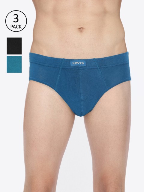 

Levis Men Pack of 3 Solid Briefs BF-100CA-3PK-STYLE-011-532, Black