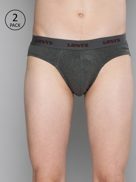 

Levis Men Pack of 2 Solid Briefs BF-100CA-2PK, Grey