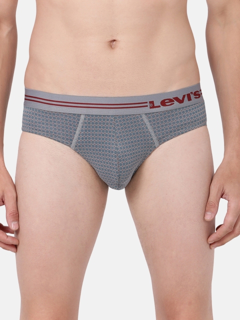 

Levis Men Grey & Teal Blue Printed Briefs BF-200SF-1PK-STYLE-021-104