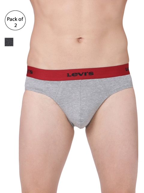 

Levis Men Pack of 2 Solid Briefs BF-200SF-2PK-STYLE-019-481, Grey
