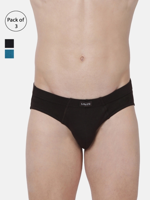 

Levis Men Solid Pack of 3 Briefs BF-100CA-3PK-STYLE-011-515, Black