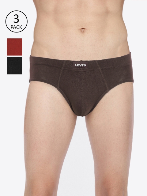 

Levis Men Pack of 3 Solid Briefs BF-100CA-3PK-STYLE-011-517, Black