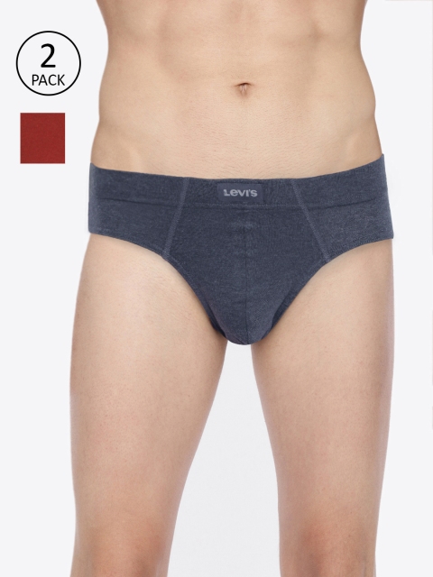 

Levis Men Pack of 2 Solid Briefs BF-100CA-2PK-STYLE-011-400, Red