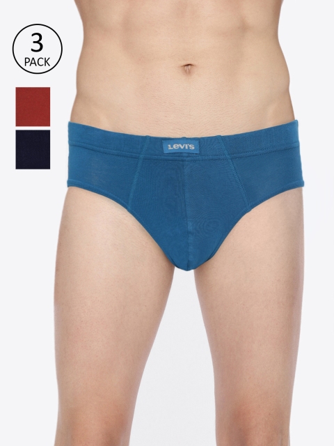 

Levis Men Pack of 3 Solid Briefs BF-100CA-3PK-STYLE-011-618, Navy blue