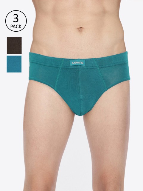 

Levis Men Pack of 3 Solid Briefs BF-100CA-3PK-STYLE-011-594, Teal