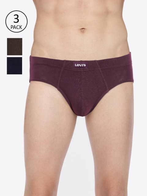 

Levis Men Pack of 3 Solid Briefs BF-100CA-3PK-STYLE-011-613, Navy blue