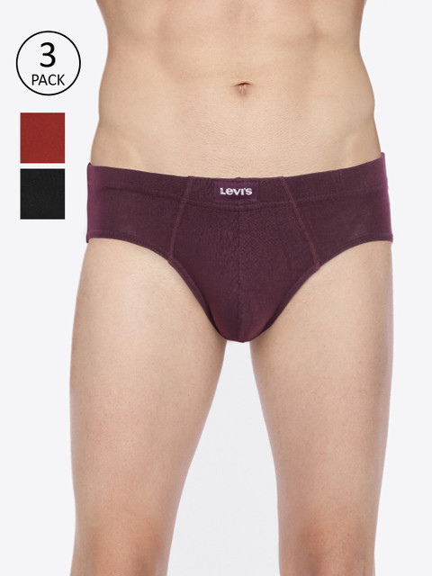

Levis Men Pack of 3 Solid Briefs BF-100CA-3PK-STYLE-011-530, Black