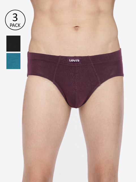 

Levis Men Pack of 3 Solid Briefs BF-100CA-3PK-STYLE-011-535, Black