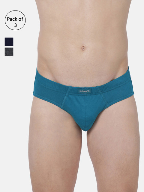 

Levis Men Pack of 3 Solid Briefs BF-100CA-3PK-STYLE-011-615, Grey