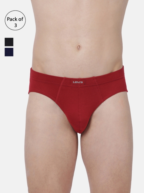 

Levis Men Solid Pack of 3 Briefs BF-100CA-3PK-STYLE-011-522, Black