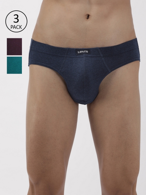 

Levis Men Pack of 3 Briefs BF-100CA-3PK, Navy blue