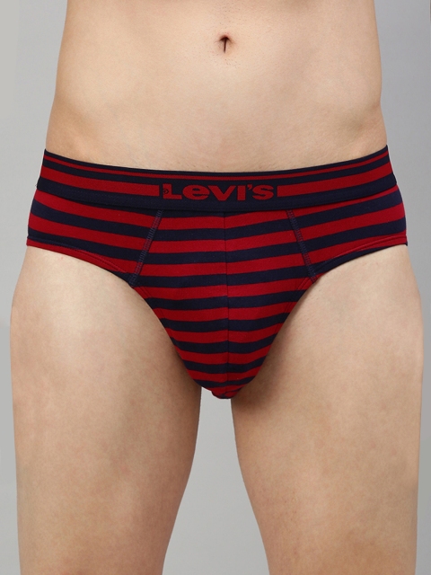 

Levis Men Red & Navy Blue Striped Briefs BF-200SF-1PK-STYLE-005-20