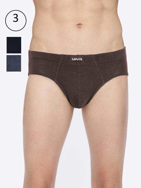 

Levis Men Pack of 3 Solid Briefs BF-100CA-3PK-STYLE-011-611, Navy blue