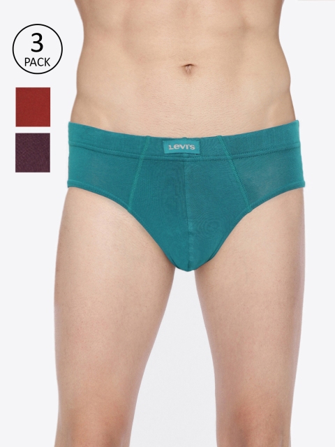 

Levis Men Pack of 3 Solid Briefs BF-100CA-3PK-STYLE-011-641, Teal