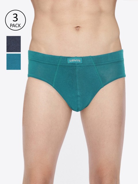 

Levis Men Pack of 3 Solid Briefs BF-100CA-3PK-STYLE-011-636, Teal
