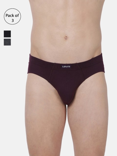 

Levis Men Pack of 3 Briefs BF-100CA-3PK-STYLE-011-549, Grey melange