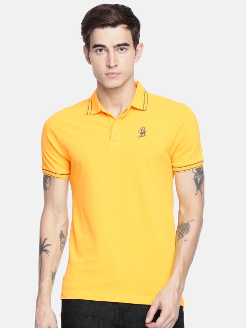 

Being Human Clothing Men Yellow Solid Polo Collar T-shirt