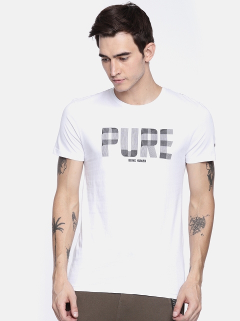 

Being Human Clothing Men White Printed Round Neck T-shirt