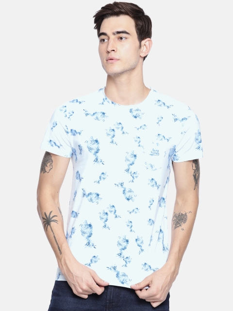 

Being Human Clothing Men Blue & White Printed T-shirt