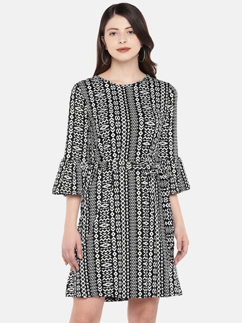 

Globus Women Black & White Printed A-Line Dress