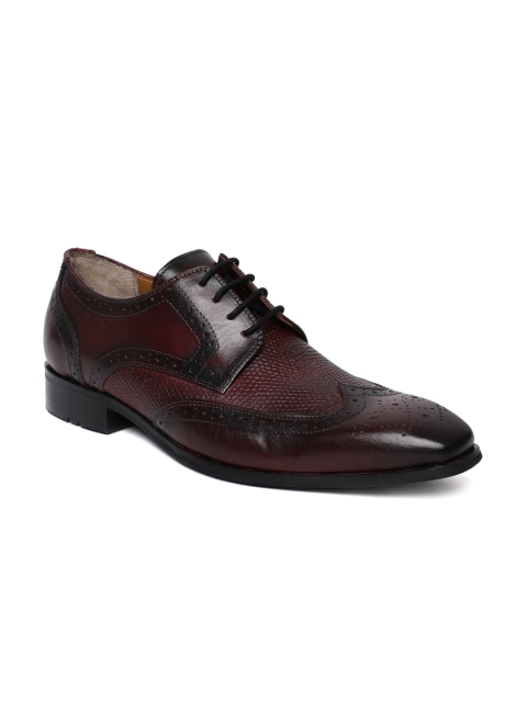 

Ruosh Men Burgundy Formal Leather Brogues