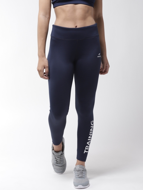 

Alcis Women Navy Printed Detail Training Tights, Navy blue