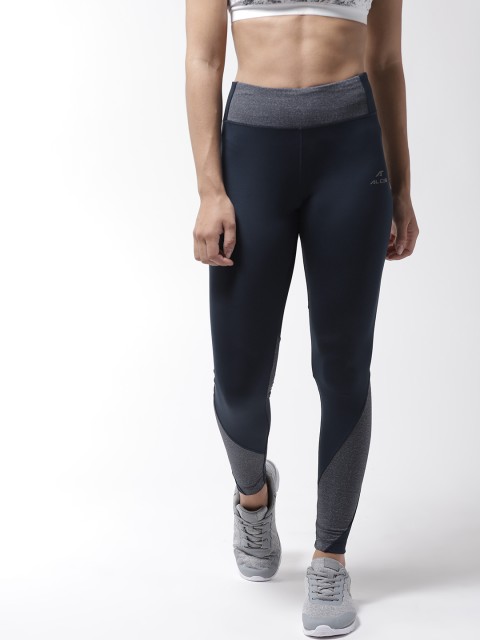 

Alcis Women Navy Blue & Grey Colourblocked Tights