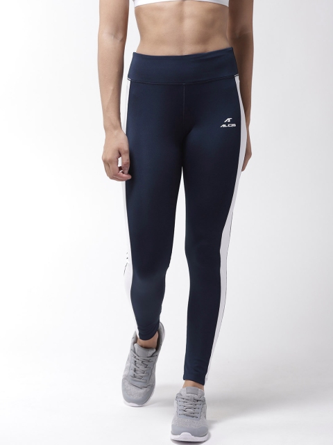 

Alcis Women Navy Blue & White Solid Tights
