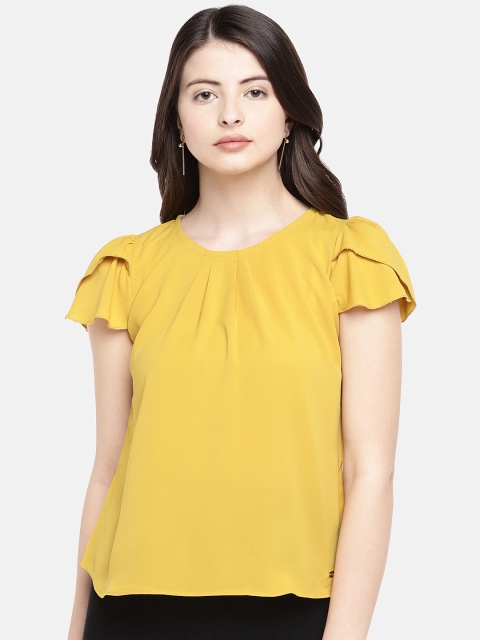 

Manola Women Mustard Solid Boxy Top
