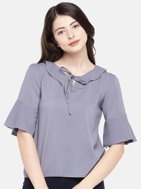 

Manola Women Grey Solid Boxy Top