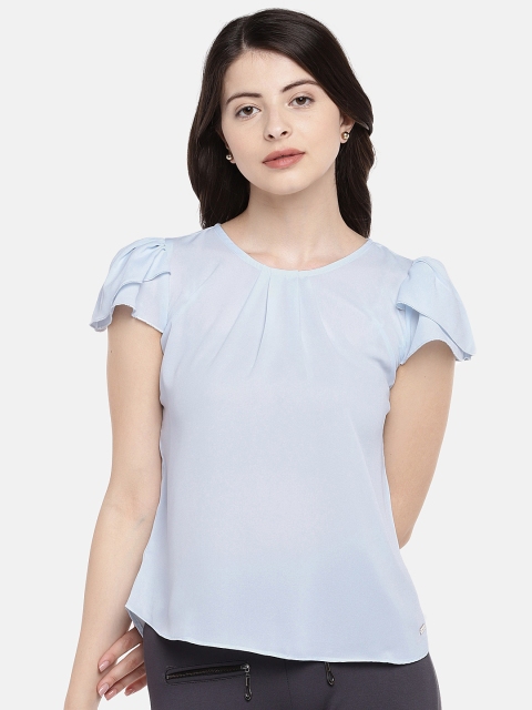 

Manola Women Blue Solid Boxy Top