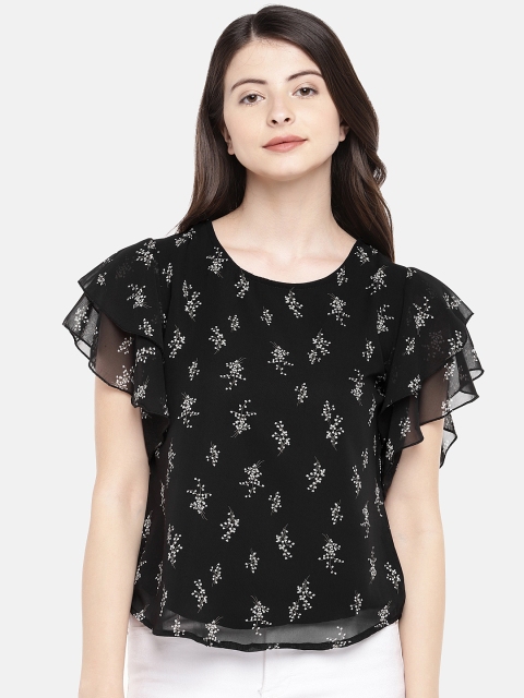 

Manola Women Black Printed Boxy Top