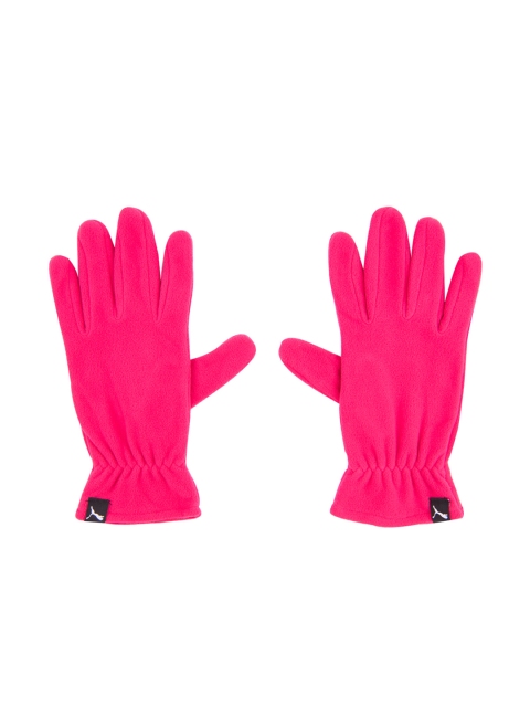 

Puma Unisex Pink Solid Fleece Gloves