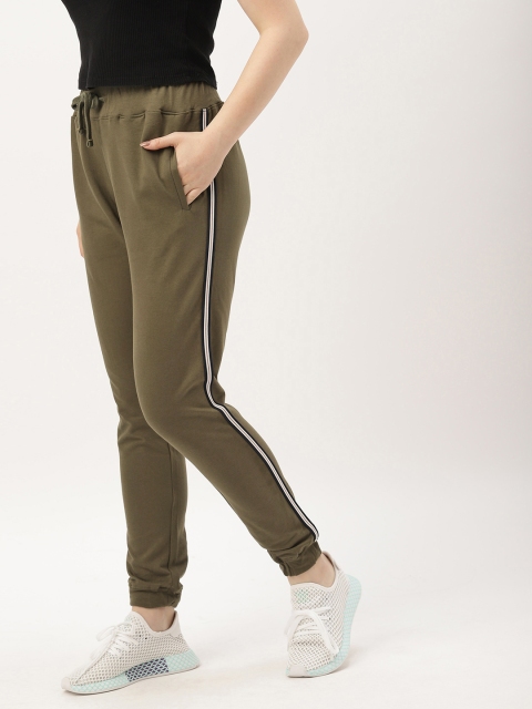 

DressBerry Women Olive Green Solid Joggers